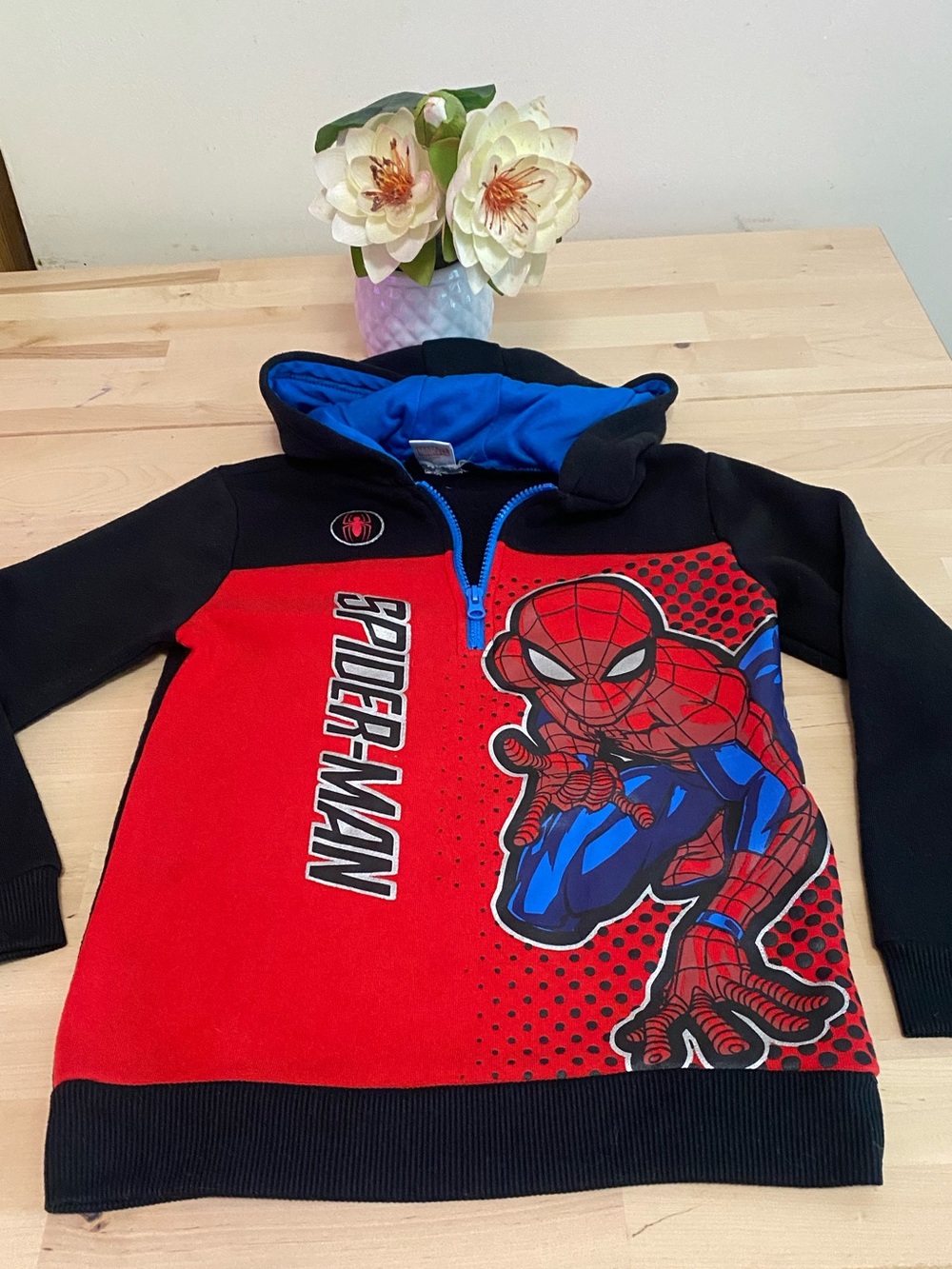 Marvel Spider-Man Red, Black & Blue Kids Hoodie